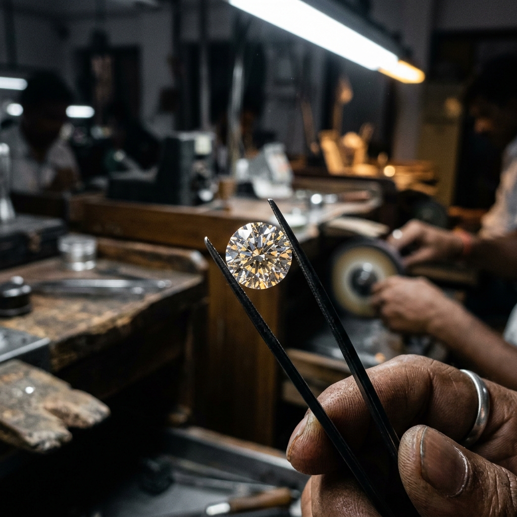 Raw diamonds for polishing